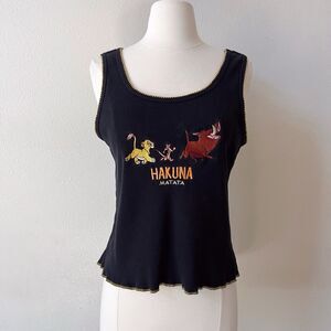 Vintage 90s Hakuna Matata Lion King Women's Tank Top Tee XL Timon Pumba Simba